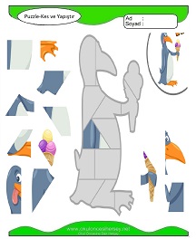 Puzzle Kes Yapıştır Çalışma Sayfaları